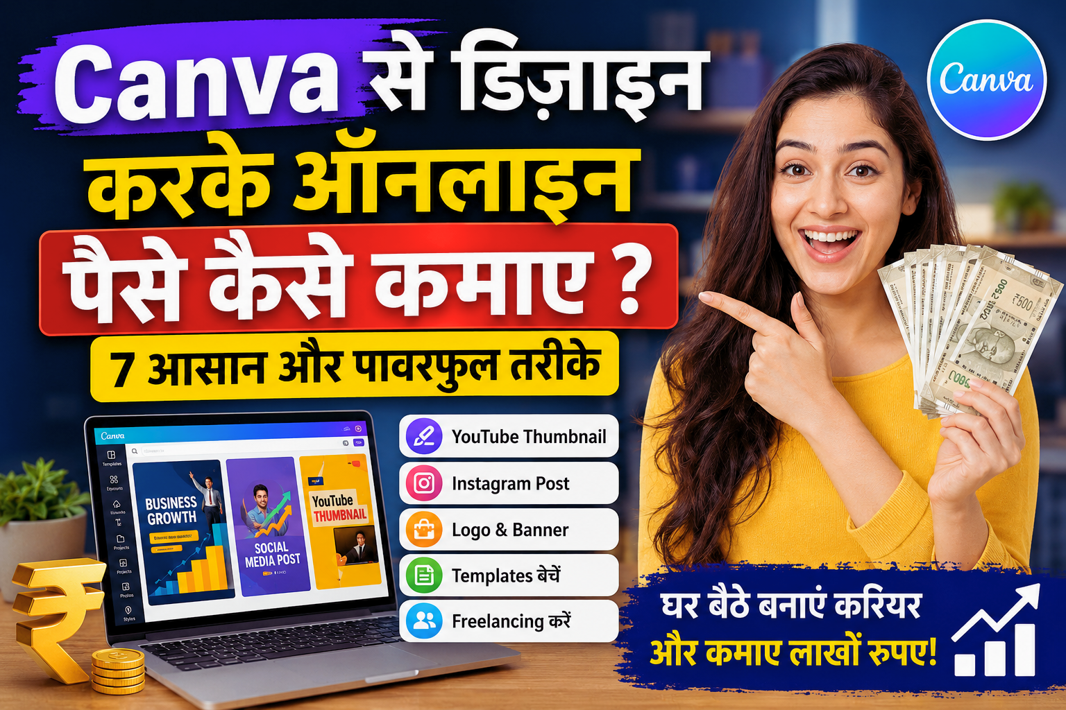 Canva से डिज़ाइन करके ऑनलाइन पैसे कैसे कमाए