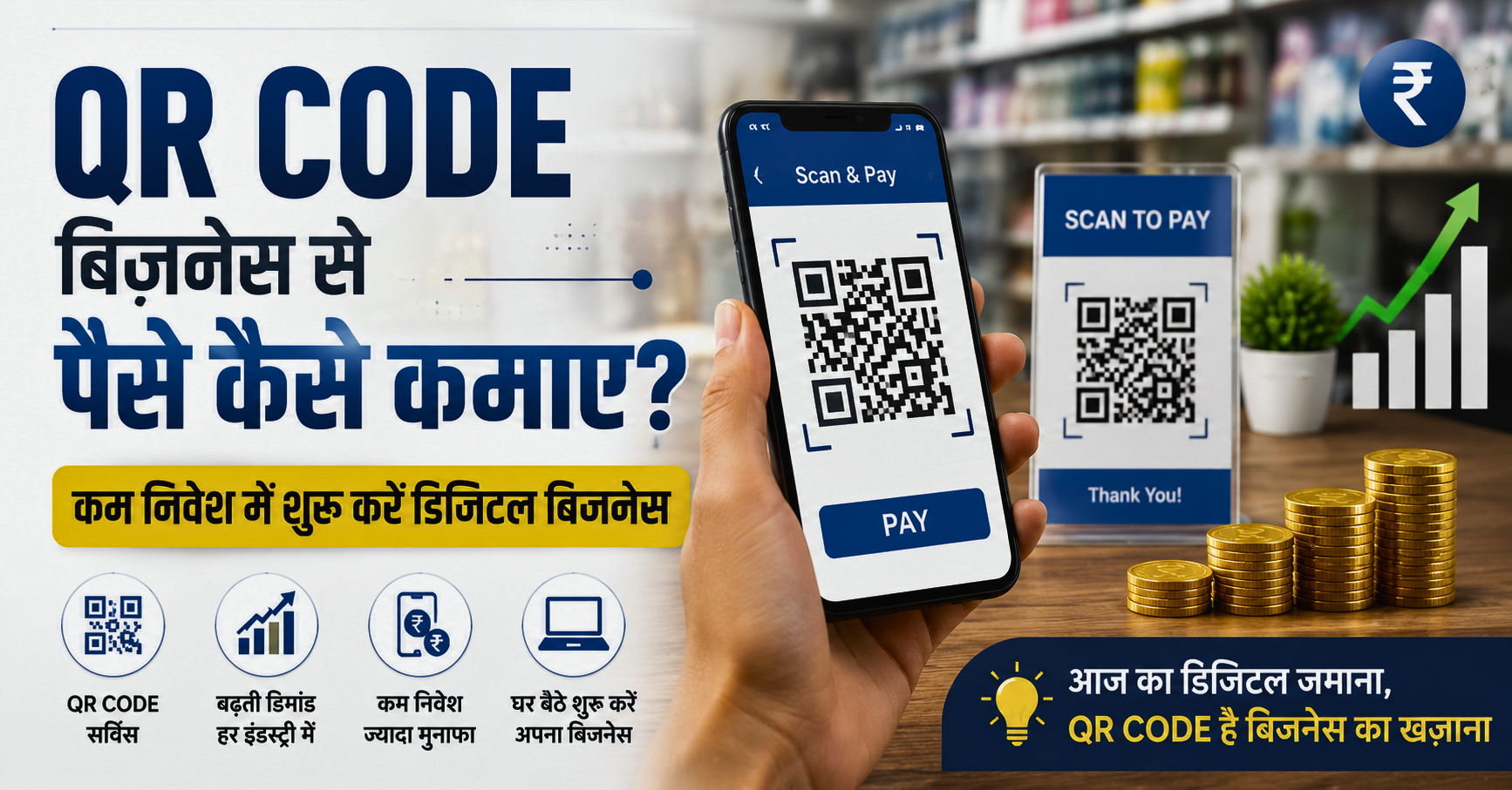 QR Code बिज़नेस से पैसे कैसे कमाए? 2026 में Low Investment से शुरू करें Profitable डिजिटल बिजनेस
