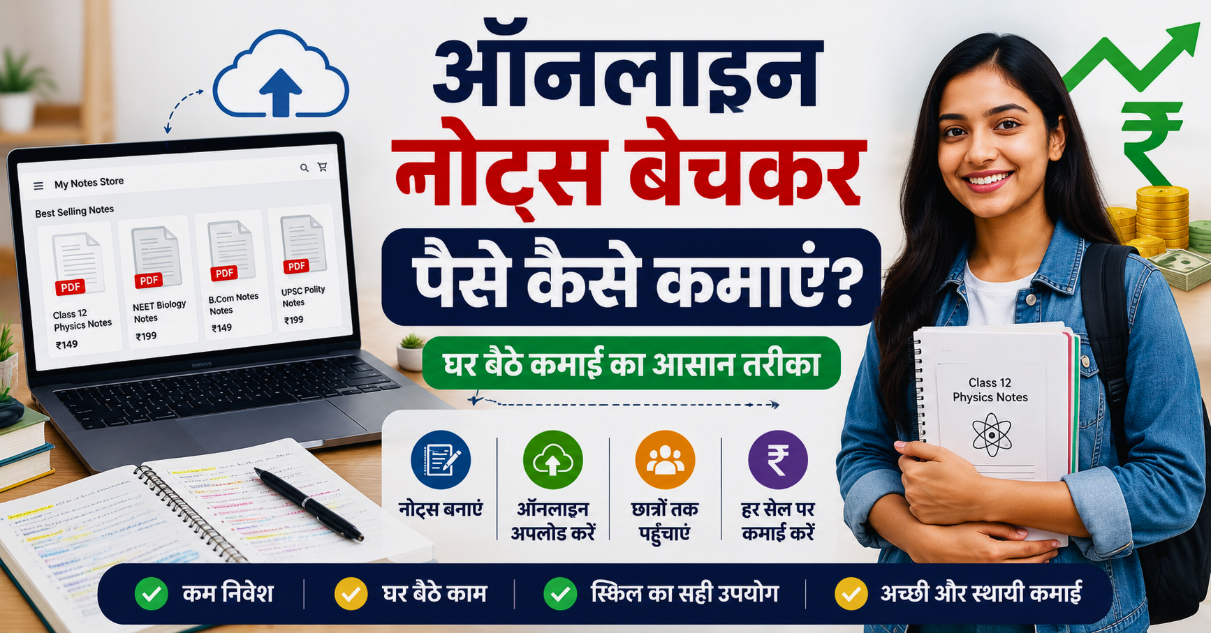 ऑनलाइन नोट्स बेचकर पैसे कैसे कमाएं